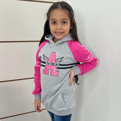 Imagem de Blusa Moletom Menina Fechada C/Touca Flanelada Com Punho
