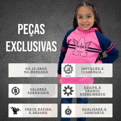 Imagem de Blusa Moletom Menina Fechada C/Touca Flanelada Com Punho