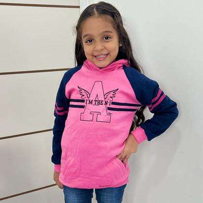 Imagem de Blusa Moletom Menina Fechada C/Touca Flanelada Com Punho