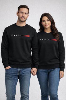 Imagem de Blusa Moletom Paris Gola Redonda Blusa De Frio Unissex Algodão Casaco Unisex