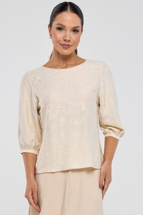 Imagem de Blusa PKS Em Viscose Bordada Off White