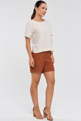 Imagem de Blusa PKS Em Viscose Com Linho Off White