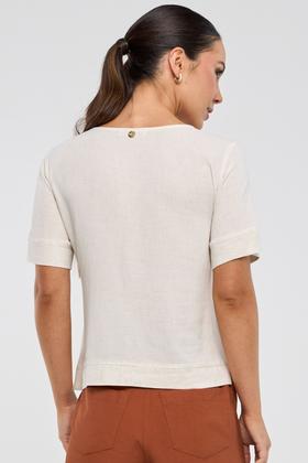 Imagem de Blusa PKS Em Viscose Com Linho Off White
