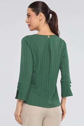 Imagem de Blusa PKS Manga 7/8 Crepe Frisê Verde