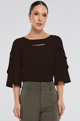 Imagem de Blusa PKS Manga 7/8 Crepe Preta