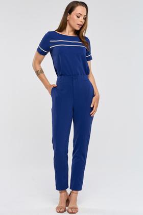 Imagem de Blusa PKS Manga Curta Com Filetes Azul Marinho
