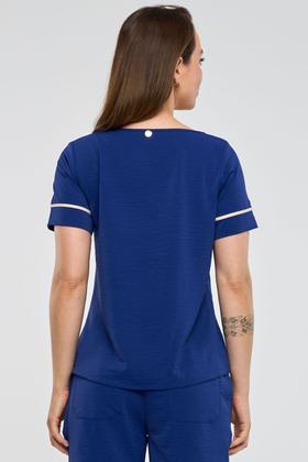 Imagem de Blusa PKS Manga Curta Com Filetes Azul Marinho