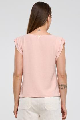 Imagem de Blusa PKS Manga Curta Viscose Com Linho Rosê