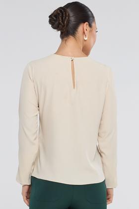 Imagem de Blusa PKS Manga Longa Botões Joia Bege