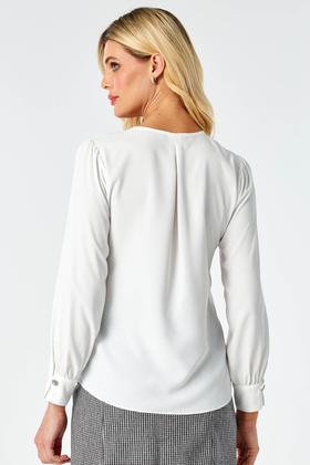 Imagem de Blusa PKS Manga Longa Com Botões Jóia Off White