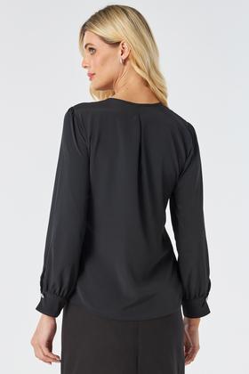 Imagem de Blusa PKS Manga Longa Com Botões Jóia Preta