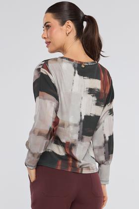 Imagem de Blusa PKS Manga Longa Estampa Mixed Burgundy