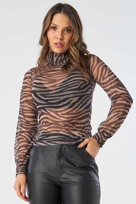Imagem de Blusa PKS Manga Longa Tule Animal Print