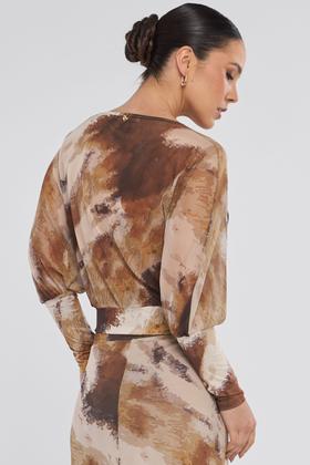 Imagem de Blusa PKS Manga Longa Tule Estampa Brown Spots