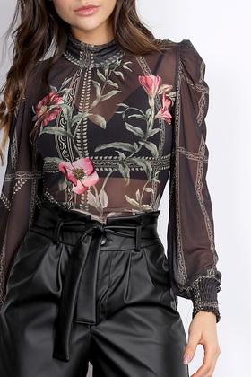 Imagem de Blusa PKS Manga Longa Tule Preta-GG