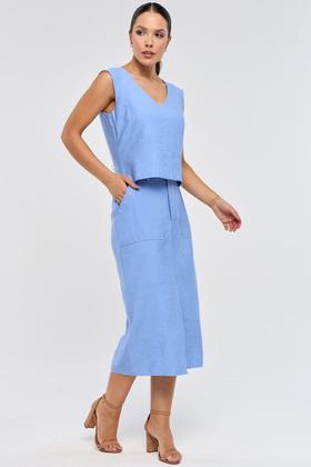 Imagem de Blusa PKS Sem Manga Em Viscose Azul