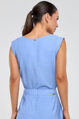 Imagem de Blusa PKS Sem Manga Em Viscose Azul