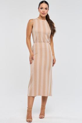 Imagem de Blusa PKS Sem Mangas Jacquard Listras Bege