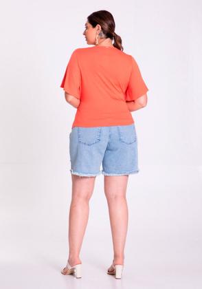 Imagem de Blusa plus size decote transpassado e fivela lunender 35213