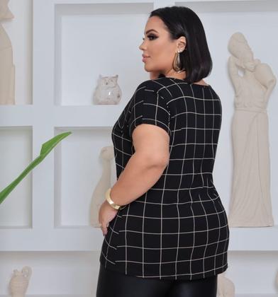 Imagem de Blusa Plus Size Elegante Social Moda Feminina Listrada 2544