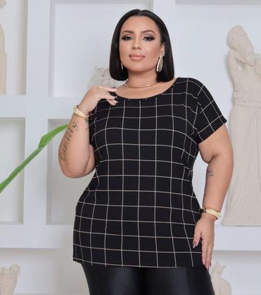 Imagem de Blusa Plus Size Elegante Social Moda Feminina Listrada 2544