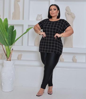 Imagem de Blusa Plus Size Elegante Social Moda Feminina Listrada 2544