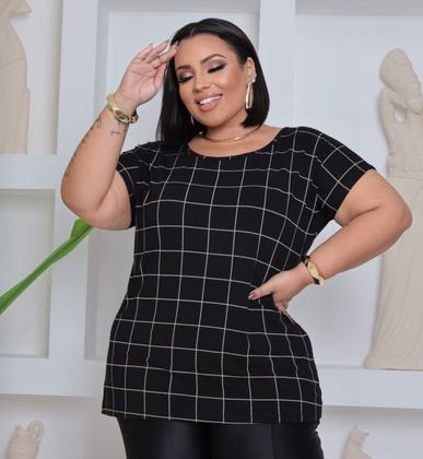 Imagem de Blusa Plus Size Elegante Social Moda Feminina Listrada 2544