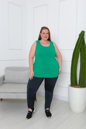 Imagem de Blusa Plus Size Feminina Casual Regata em Viscolycra, G1 ao G5, Tecido Leve e Confortável.