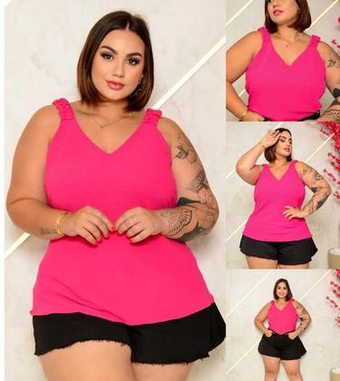 Imagem de Blusa Plus Size Feminina Elástico Ombros