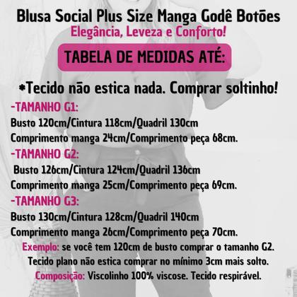 Imagem de Blusa Plus Size Feminina Manga Curta Godê Decote V com Botões Encapados