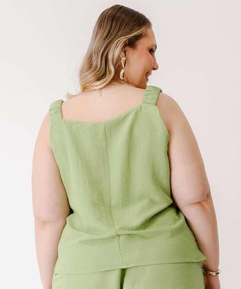 Imagem de Blusa Plus Size Feminina Textura Marisa Verde-00030