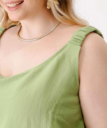 Imagem de Blusa Plus Size Feminina Textura Marisa Verde-00030