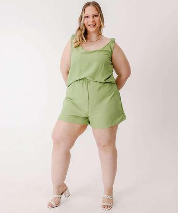 Imagem de Blusa Plus Size Feminina Textura Marisa Verde-00030