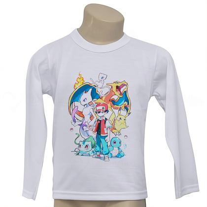 Imagem de Blusa Pokémon Kids Manga Longa Moda Personalizada