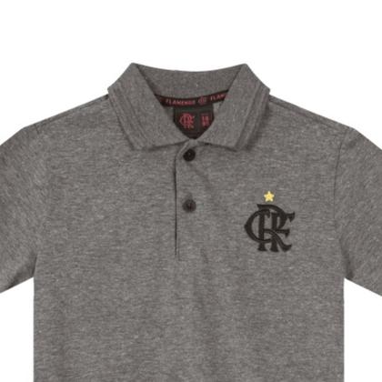Imagem de Blusa Pólo Flamengo Menino Infantil Cinza - Brandili