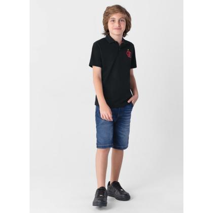 Imagem de Blusa Pólo Flamengo Menino Infantil Preto - Brandili