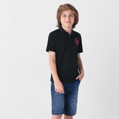 Imagem de Blusa Pólo Flamengo Menino Infantil Preto - Brandili