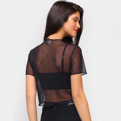 Imagem de Blusa Recoletta Cropped Tule Feminina - Recolleta