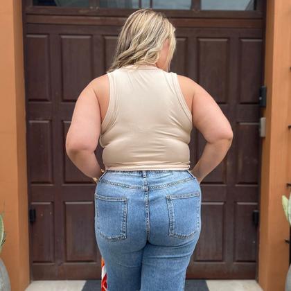 Imagem de Blusa Regata Baby Tee Canelada Midi Size Justinha Moda Feminina Primavera Verão Perfeita 25425A