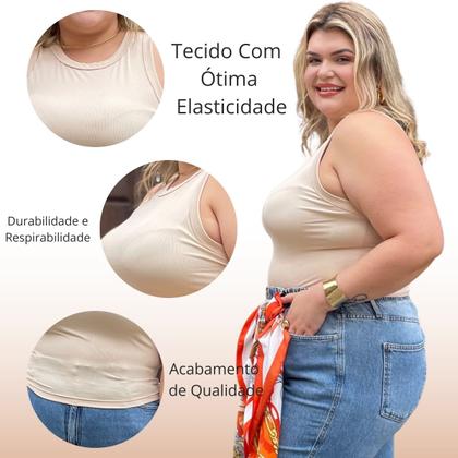 Imagem de Blusa Regata Baby Tee Canelada Midi Size Justinha Moda Feminina Primavera Verão Perfeita 25425A