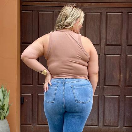 Imagem de Blusa Regata Baby Tee Canelada Midi Size Justinha Moda Feminina Primavera Verão Perfeita 25425A