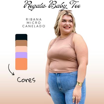 Imagem de Blusa Regata Baby Tee Canelada Midi Size Justinha Moda Feminina Primavera Verão Perfeita 25425A
