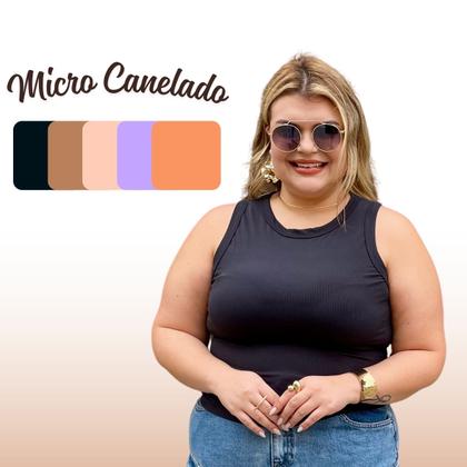 Imagem de Blusa Regata Baby Tee Canelada Midi Size Justinha Moda Feminina Primavera Verão Perfeita 25425A