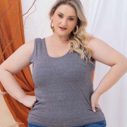 Imagem de Blusa Regata Feminina Básica Alça Larga Fresquinha Plus Size 2005.1A