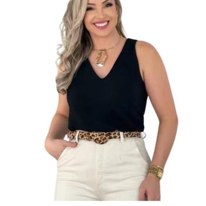 Imagem de Blusa Regata Feminina Básica Duna Social Elegante Camisa