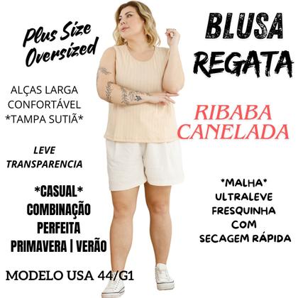 Imagem de Blusa Regata Ribana Fina Plus Size 3055A