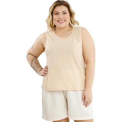 Imagem de Blusa Regata Ribana Fina Plus Size 3055A
