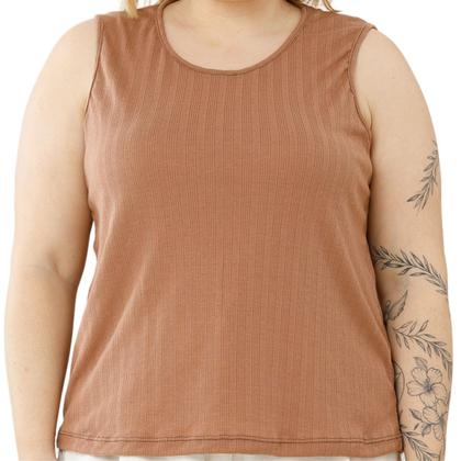 Imagem de Blusa Regata Ribana Fina Plus Size 3055A