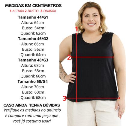 Imagem de Blusa Regata Ribana Fina Plus Size 3055A