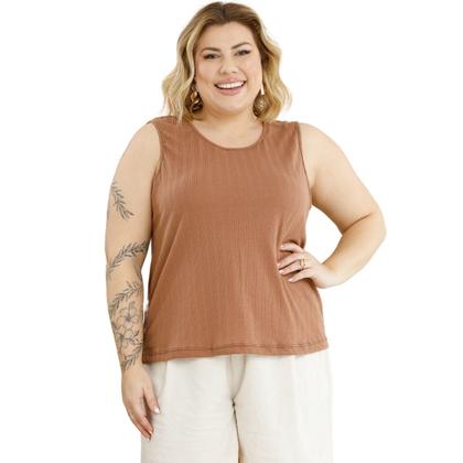 Imagem de Blusa Regata Ribana Fina Plus Size 3055A